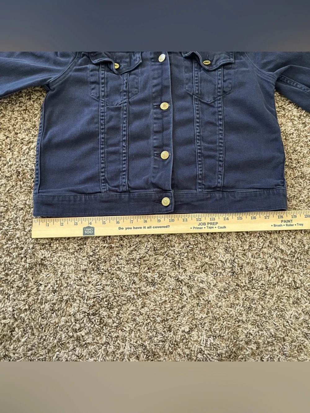 MICHAEL KORS Oxford Blue Denim Style Jacket Women's‎ Size M Mid Length Stretchy